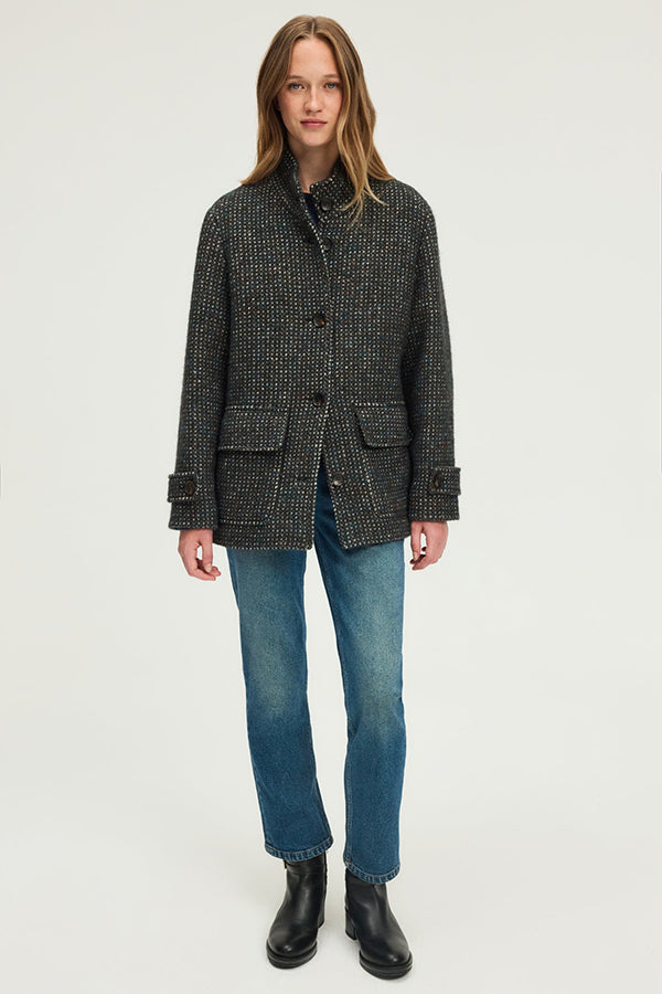 MATHIA STANDUP COLLAR BOUCLETTE COAT