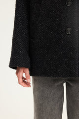 MALLORY LUREX HERRINGBONE COAT