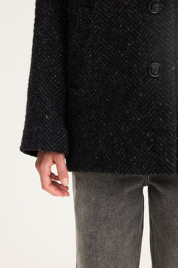 MALLORY LUREX HERRINGBONE COAT