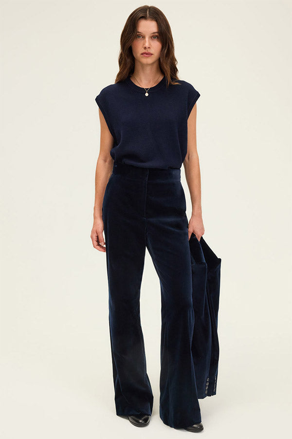 CYANA FLARED VELVET TROUSERS