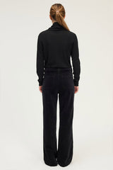 CHRYS HORSEBIT VELVET FLARE TROUSERS