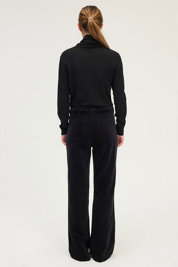 CHRYS HORSEBIT VELVET FLARE TROUSERS