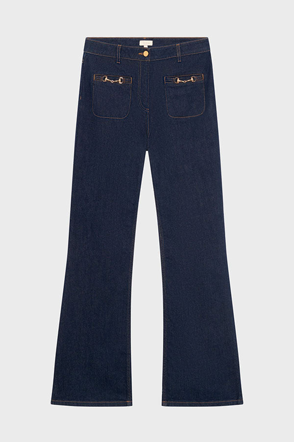CIRA RAW FLARED JEANS