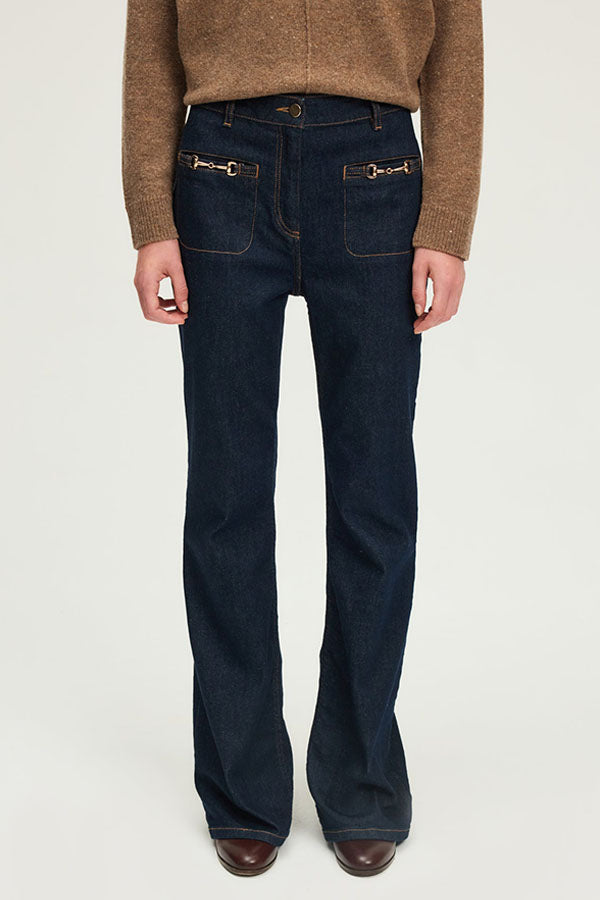 CIRA RAW FLARED JEANS