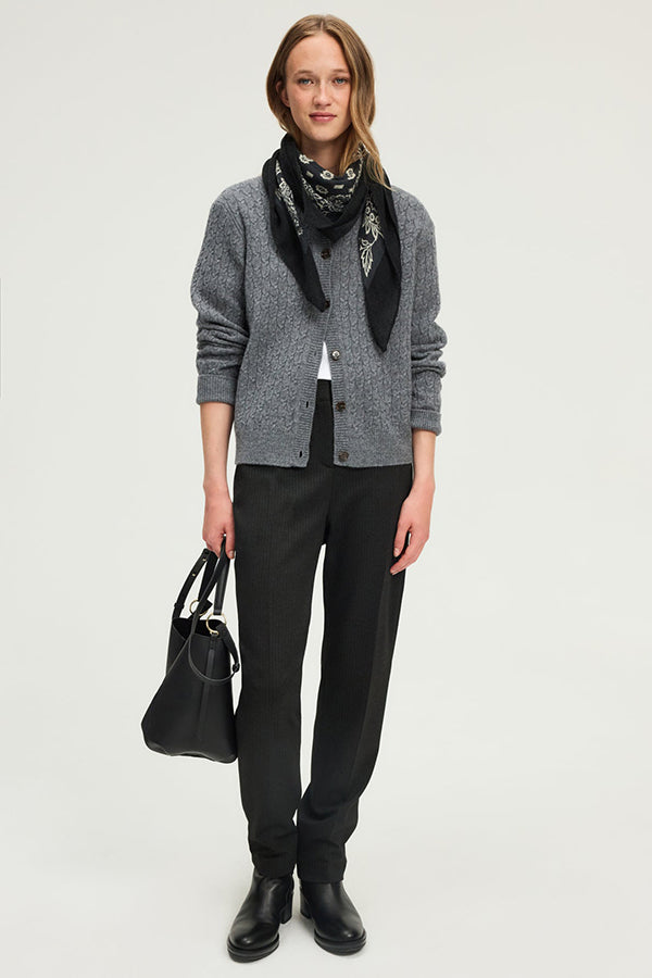 CAPRICE FINE STRIPES SLIM TROUSERS