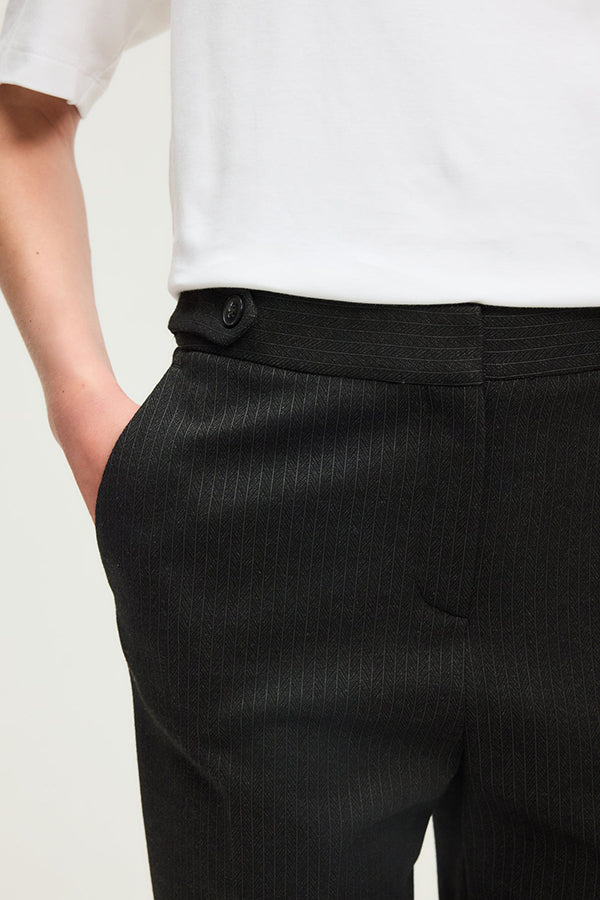 CAPRICE FINE STRIPES SLIM TROUSERS