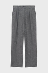 CHARLIZE PLEATED HERRINGBONE TROUSERS