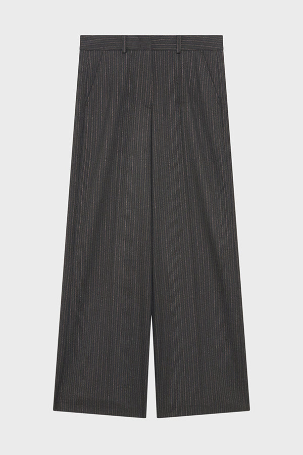 CLEM FINE STRIPES AND LUREX WIDE-LEG TROUSERS