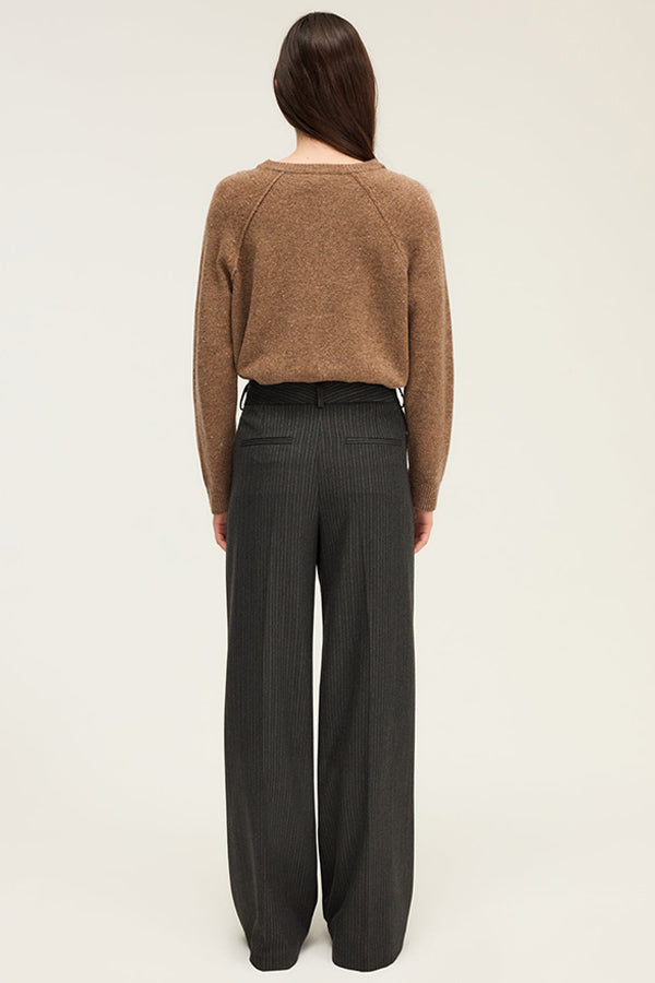 CLEM FINE STRIPES AND LUREX WIDE-LEG TROUSERS