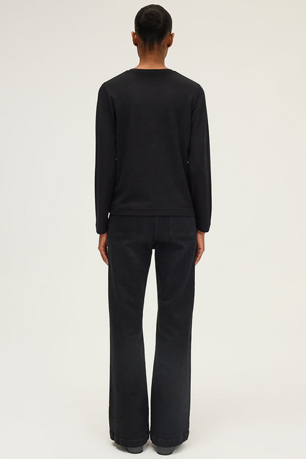 HENRIETTE BLACK FINE WOOL T-SHIRT