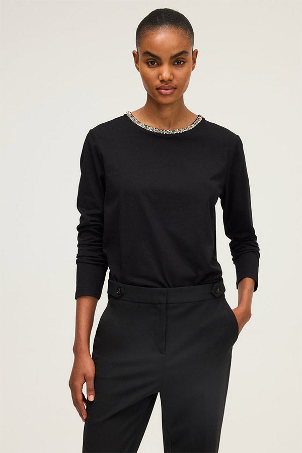 HARRIETTE RHINESTONES LONG-SLEEVE T-SHIRT