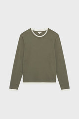 HALIMA KAKI LAYERING EFFECT T-SHIRT