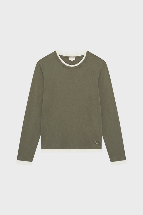 HALIMA KAKI LAYERING EFFECT T-SHIRT