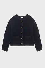 ELSIN GOLD-TONE BUTTONS CHUNKY CARDIGAN