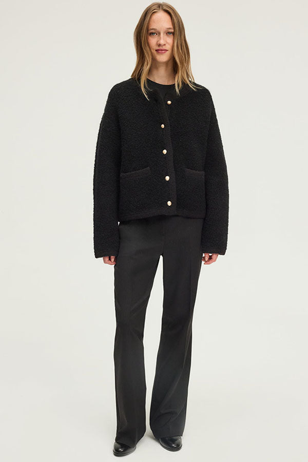 ELSIN GOLD-TONE BUTTONS CHUNKY CARDIGAN