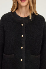 ELSIN GOLD-TONE BUTTONS CHUNKY CARDIGAN