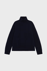 EVANA NAVY WOOL TURTLENECK SWEATER