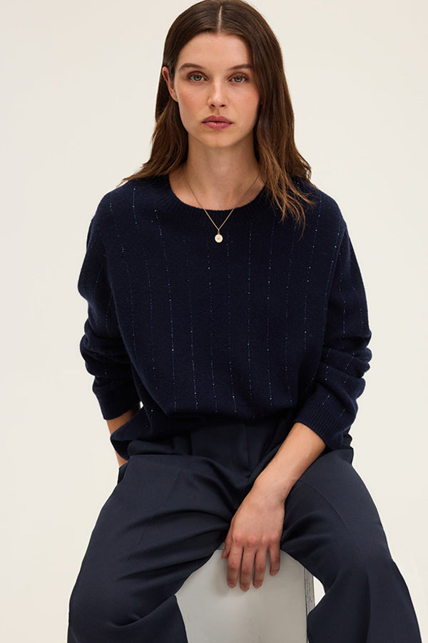 ERYNE RHINESTONES WOOL SWEATER