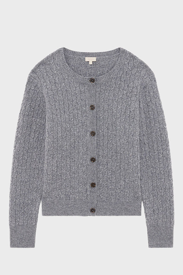 ELAN CABLE KNIT WOOL CARDIGAN