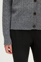 ELAN CABLE KNIT WOOL CARDIGAN