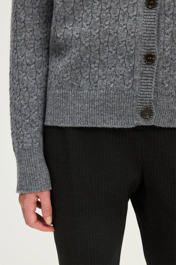 ELAN CABLE KNIT WOOL CARDIGAN
