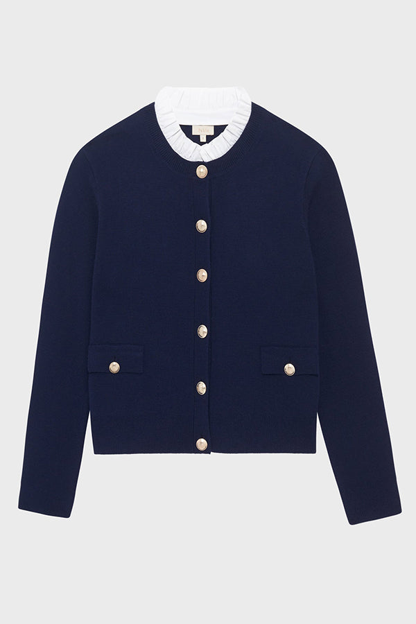 EMELINE BLOUSE COLLAR CARDIGAN