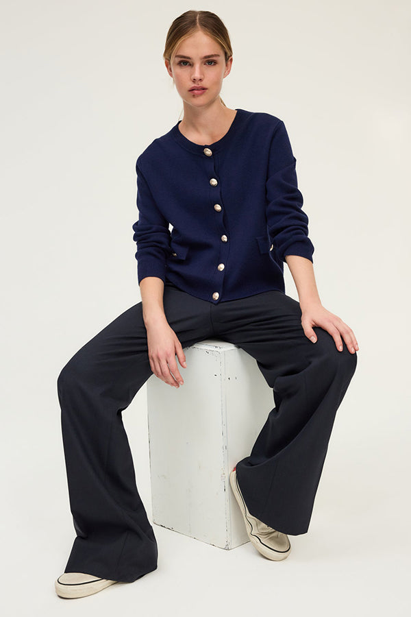 EMELINE BLOUSE COLLAR CARDIGAN