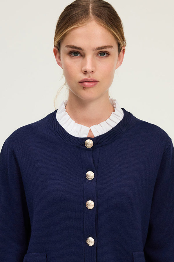 EMELINE BLOUSE COLLAR CARDIGAN