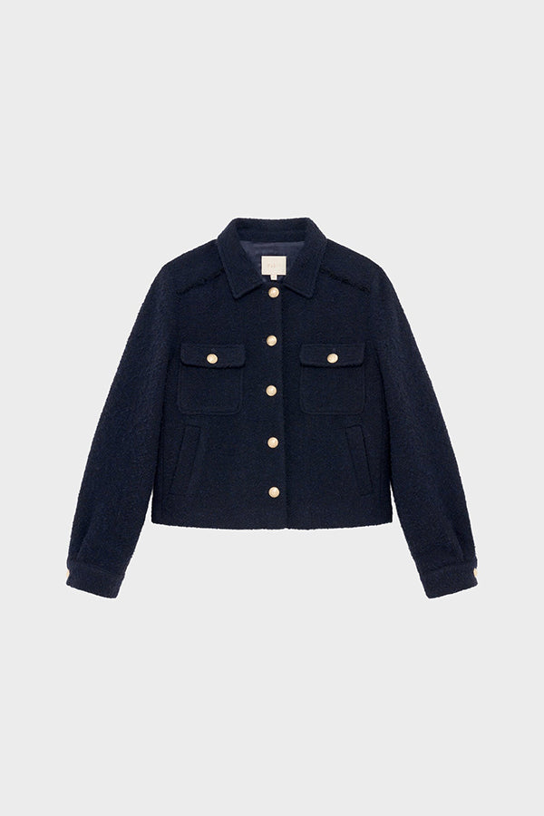 NADIE GOLD BUTTONS PLAIN TWEED JACKET