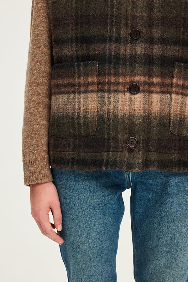 NOURA CHECKED SLEEVELESS JACKET