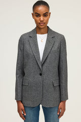 NAHIDA HERRINGBONE SUIT JACKET