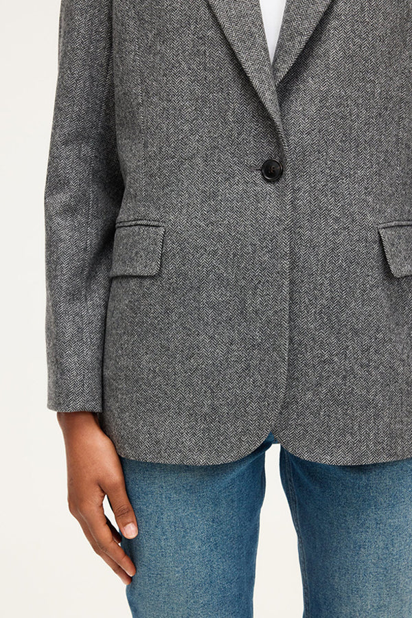NAHIDA HERRINGBONE SUIT JACKET