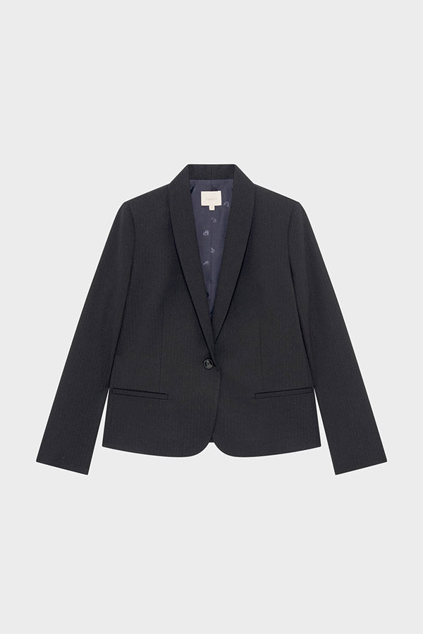 NAJIA LUREX PINSTRIPED SUIT JACKET