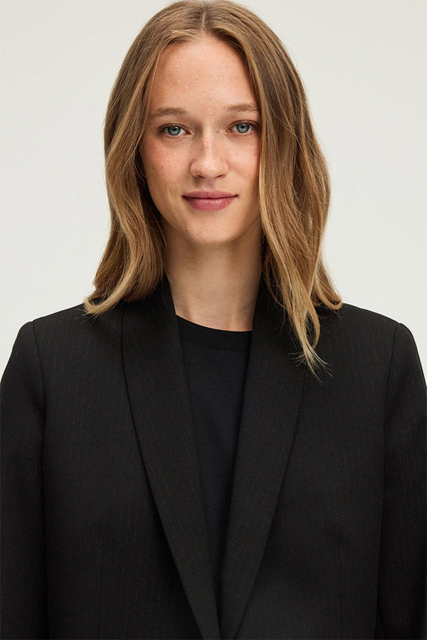 NAJIA LUREX PINSTRIPED SUIT JACKET