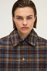 NELIA WOOL CHECK SHORT JACKET