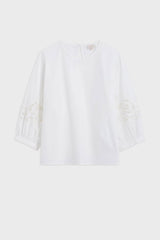 CLEMENCE EMBROIDERED COTTON BLOUSE
