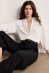 CHRISSY RUFFLES LACE FLOWING SHIRT
