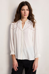 CHRISSY RUFFLES LACE FLOWING SHIRT