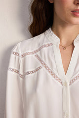 CHRISSY RUFFLES LACE FLOWING SHIRT