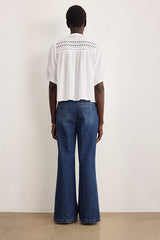CHRISTY OPENWORK COTTON BLEND SHIRT