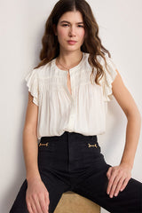 CASSIE RUFFLED SATIN BLOUSE