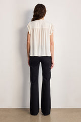 CASSIE RUFFLED SATIN BLOUSE