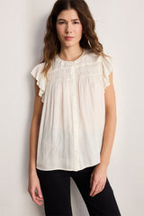 CASSIE RUFFLED SATIN BLOUSE