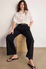 CAMIE SHORT SLEEVE LACE SHIRT