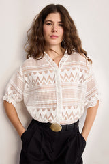 CAMIE SHORT SLEEVE LACE SHIRT