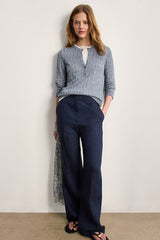 BAYALEE HERRINGBONE LINEN SUIT TROUSERS