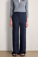 BAYALEE HERRINGBONE LINEN SUIT TROUSERS