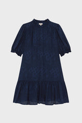 ANJA RUFFLES STRAIGHT CUT JACQUARD DRESS