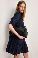 ANJA RUFFLES STRAIGHT CUT JACQUARD DRESS