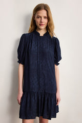 ANJA RUFFLES STRAIGHT CUT JACQUARD DRESS